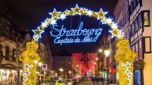 Entrée du marché de Noël de Strasbourg Capitale de Noël
